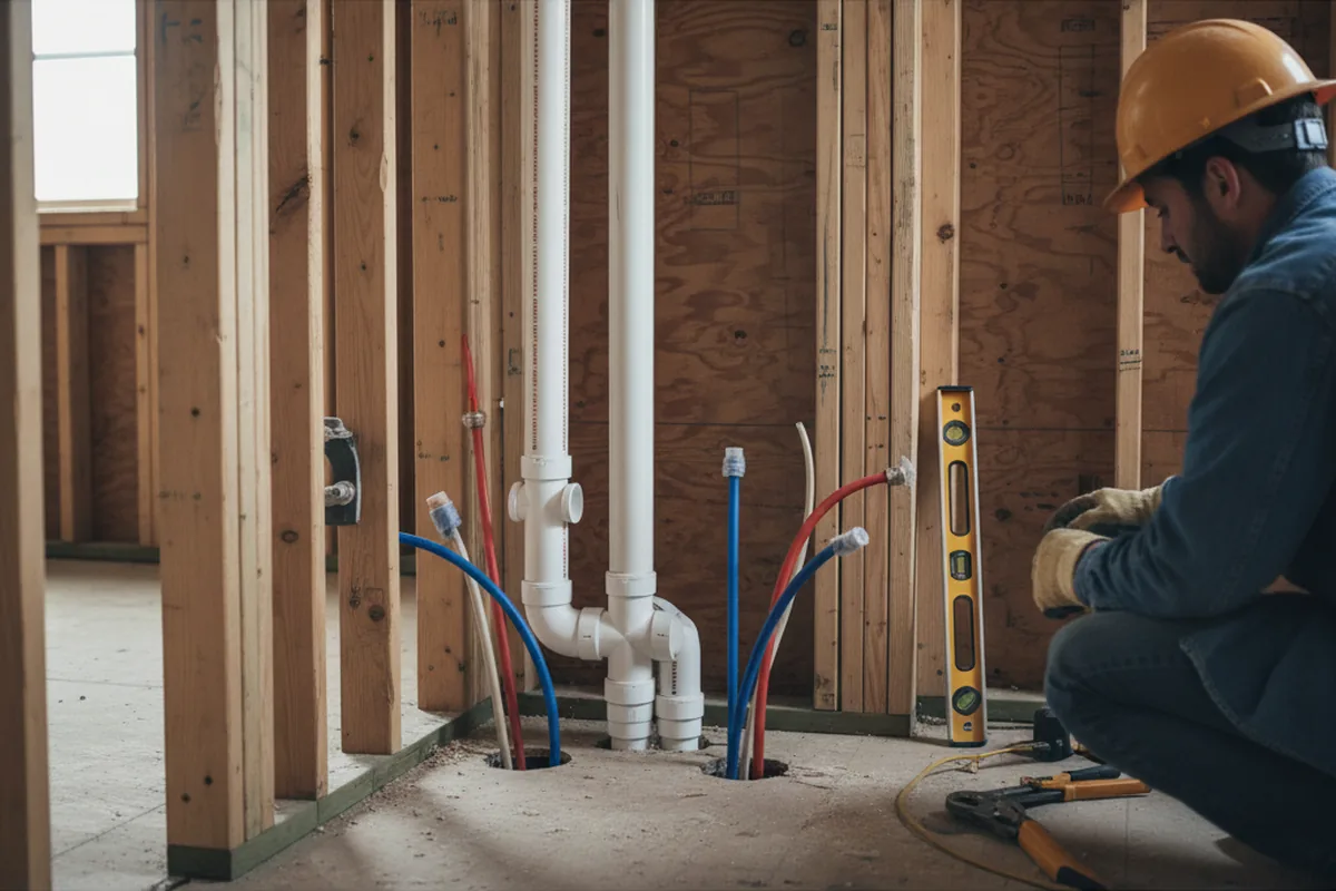 Drain and supply rough-in during Garbage Disposal Repair in West Stockbridge